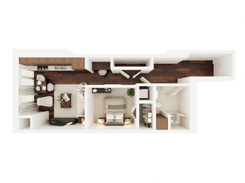 Floor plan for studio, 1 bath, 640 sqft